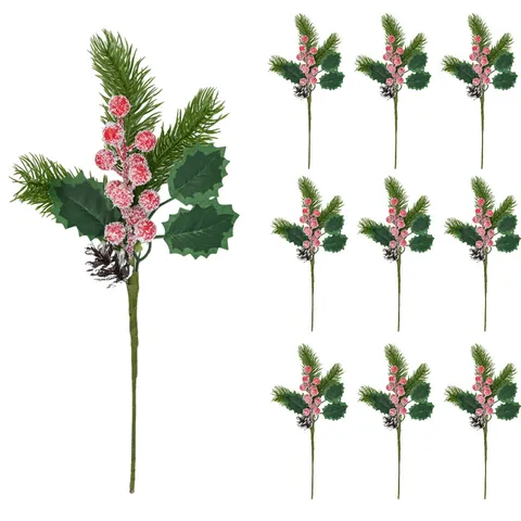 Künstliche Tannennadeln Tannenzapfen Frosted Beeren Weihnachtsbaum Zweig Künstliche Pflanze Blätter Haus Weihnachtsfeier Dekoration