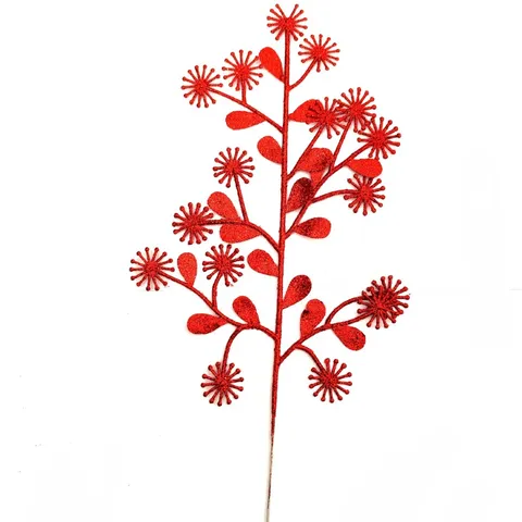 Christmas Artificial Baby Breath Flower Stems Glitter Powder Simulation Plant Home Decor Festive Party Floral Arrangement