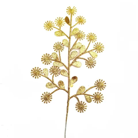 Christmas Artificial Baby Breath Flower Stems Glitter Powder Simulation Plant Home Decor Festive Party Floral Arrangement