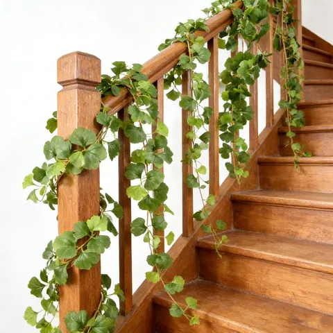 Ghirlanda di Verde di Pianta di Simulazione di Vite di Foglia di Ginkgo Artificiale in Plastica per la Decorazione della Porta della Parete Domestica Accessori per Fotografia DIY