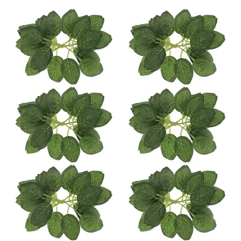 Künstliche Seidenstoffblätter Mit Sechs Blättern Realistisches Grünes Rosengrün Für Blumenarrangement Hochzeitsfeier Hausdekoration DIY Handwerk