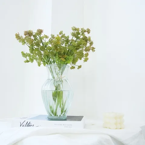 Ramo di Verde Artificiale Frutto Succulento in Plastica Finto Fiore per Casa Tavolo da Pranzo Festa di Matrimonio Pianta Decorativa