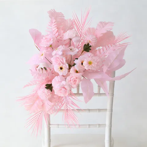 Artificielle Soie Rose Fleur Rangée Arche Arrangement Floral pour Fond de Mariage Décor de Fête