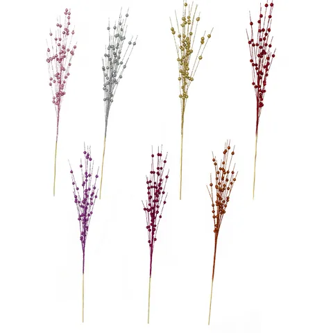 20 Forks Christmas Glitter Foam Berry Branch 70cm Sparkling Artificial Berry Stem For Holiday Home Vase Party Wedding Decor