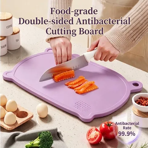 Antibacterial TPU Cutting Board Double Sided Food Grade High Density Non Slip Chopping Board For Kitchen Meat Fruit Prep