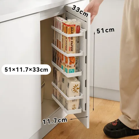 Kitchen Pegboard Storage Rack Wall Mount No Drilling Plastic Cabinet Door Organizer For Spice Jars Foil Wrap Kitchenware White