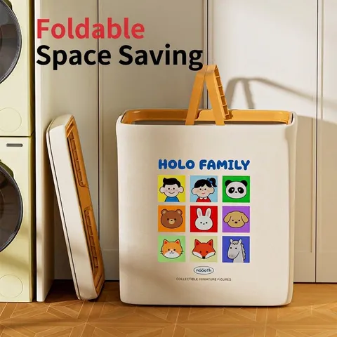 Portable Waterproof Laundry Basket Large Capacity Foldable Clothes Storage Bin With Lid For Bathroom Bedroom Home Organizer