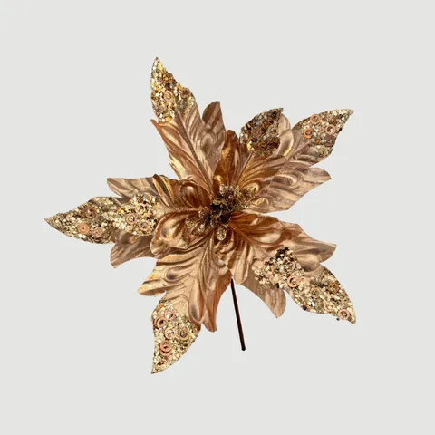 Künstliche Weihnachtsstern Blumen Mit Pailletten Und Glitzer Für Weihnachtsbaumdekorationen Funkelnde Seidenblumen Ornamente Für Home Party Festliches Dekor