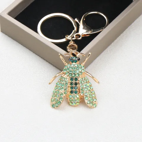 Luxus Strass Biene Schlüsselanhänger Legierung Insekt Schlüsselring Biene Tasche Anhänger Charm Für Damen Mädchen Mode Schmuck Zubehör