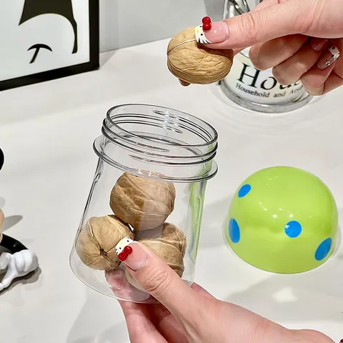 Creative Mushroom Shaped Sealed Jar Kitchen Transparent Plastic Storage Tank For Snack Nut Grain Moisture Proof Food Container