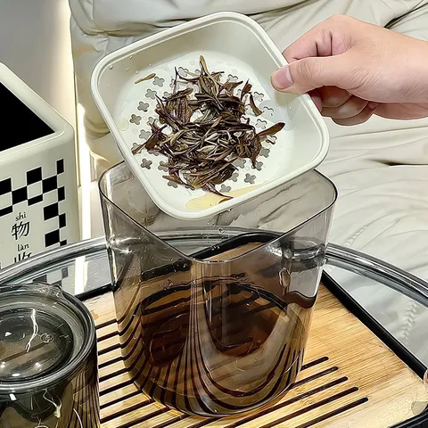 Luxus Schreibtisch Mülleimer Mini Büro Abfalleimer Mit Teerückstandsfilter Transparent Entwässerungseimer Haushalt Lagerkorb