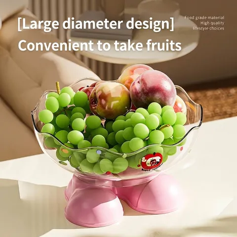 Creative Cartoon Shoe Base Fruit Plate Wave Edge Plastic Snack Bowl For Living Room Coffee Table Home Decor Dopamine Style