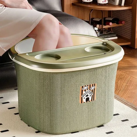 Portable Plastic Foot Soaking Tub Deepened Massage Basin With Handle And Multifunctional Cover For Adult Relaxing Spa