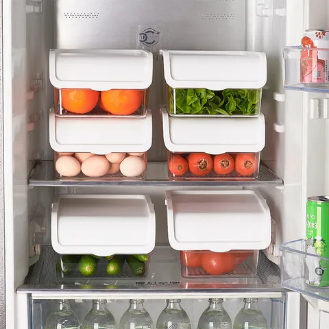 Kühlschrank Organizer Behälter Transparent Lebensmittel Aufbewahrungsbox Mit Deckel Stapelbar Küche Gemüse Obst Behälter