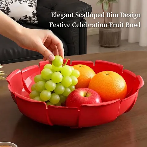 Leichter Luxus Blütenblattform Geteilter Obstteller Transparente Kunststoff Süßigkeitenteller Desktop Snack Tablett Für Wohnzimmer
