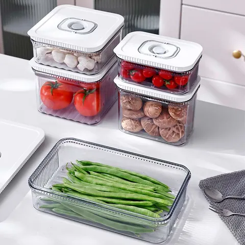 Récipient de Conservation des Aliments Scellé sous Vide Électrique en Plastique Transparent Organisateur de Cuisine