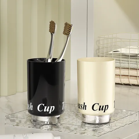 Luxus Ins Stil Kunststoff Mundspülbecher Minimalistisch Badezimmer Zahnbürstenhalter Mit Silber Dekor Galvanisiert Basis Becher Heimgebrauch