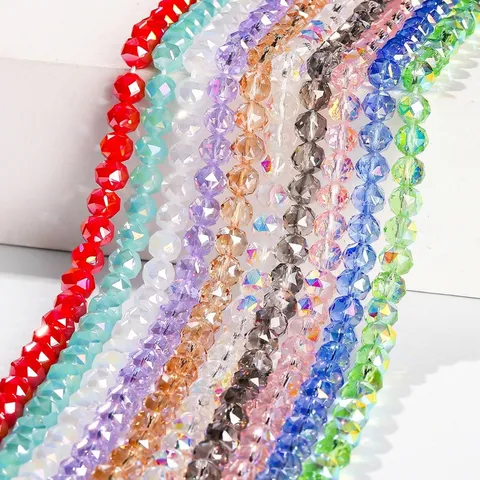 Facettierte Glasperlen Sternlicht Effekt Funkelnde Runde Lose Perlen Für Schmuckherstellung DIY Armbänder Halsketten Mehrfarbige Glasperlen