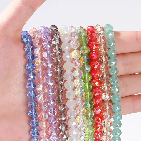 Facettierte Glasperlen Sternlicht Effekt Funkelnde Runde Lose Perlen Für Schmuckherstellung DIY Armbänder Halsketten Mehrfarbige Glasperlen