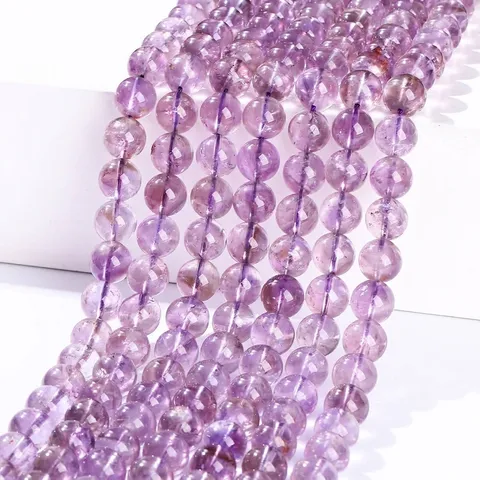 Natuurlijke Braziliaanse Amethist Losse Kralen Klasse Helder Paars Ronde Kristallen Edelsteen Kralen Voor DIY Sieraden