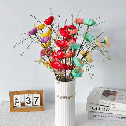 Flor de Clitoria Ternatea Artificial Espuma Rama de Flores Falsas Para Sala de Estar Mesa Boda Fiesta Decoración Flor Decorativa