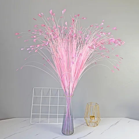 Τεχνητό Μπουκέτο Peacock Grass Feiling Grass Butterfly Flower για Διακόσμηση Διαδρόμου Γάμου Διάταξη Βάζου Σπιτιού Πλαστικό Φυτό Προσομοίωσης
