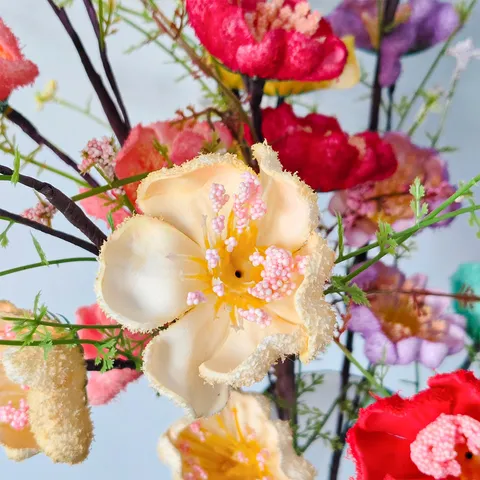 Flor de Clitoria Ternatea Artificial Espuma Rama de Flores Falsas Para Sala de Estar Mesa Boda Fiesta Decoración Flor Decorativa