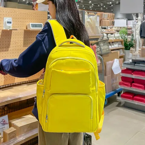 Minimalist Nylon Casual Backpack Large Capacity School Bag Travel Daypack For Men Women Unisex Commuter Bookbag