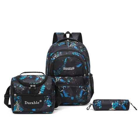 Mochila Ligera de Tela Oxford Bolsa de Almuerzo Estuche Impermeabile Gran Capacidad Escolar Estampado Geométrico Estudiantes
