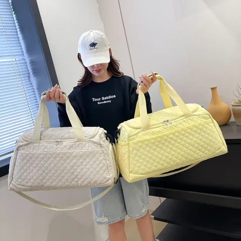 Large Capacity Nylon Quilted Travel Bag Set Waterproof Multi-Pocket Handbag Wet Dry Separation Luggage Bag For Women