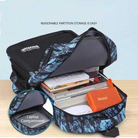 Mochila Escolar de Tela Oxford Unisex de Gran Capacidad Bolsa de Almuerzo Y Estuche Juego de 3 Piezas Mochila Impresa para Computadora Portátil Viaje