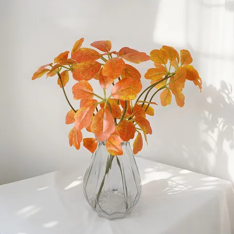 Branche de Plante Artificielle Faux Verdure Feuille d'Orange Feuille d'Alocasia Décoration Maison Accessoires de Photographie Arrangement Floral