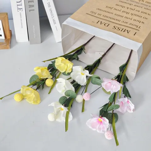 3-Head Artificial Poppy Silk Flower Realistic Fake Poppy For Home Decor Wedding Party Photography Props Plastic Flower
