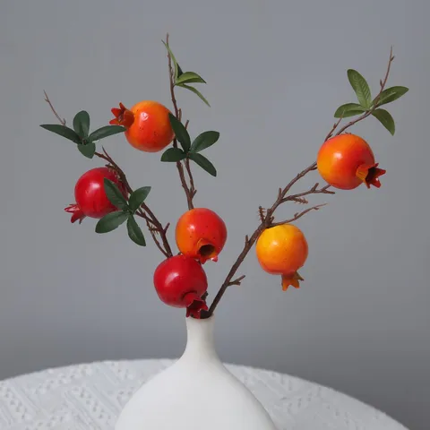 Ramo Artificiale Di Melograno E Cachi In Schiuma Gambo Di Frutta Finta Per Decorazione Della Tavola Di Nozze Della Casa