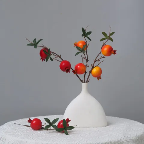 Ramo Artificiale Di Melograno E Cachi In Schiuma Gambo Di Frutta Finta Per Decorazione Della Tavola Di Nozze Della Casa
