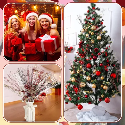 Weihnachten Glitzer Beeren Picks Künstliche Glitzernde Zweige Spray Stiel Für Weihnachtsbaum Dekoration Haus Party Ornamente Urlaub Blumenarrangement
