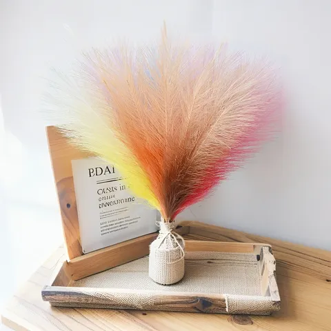 Artificial Reed Grass Faux Pampas Grass Fluffy Dried Flowers Stems For Home Living Room Floor Vase Decor Wedding Photography Decorations
