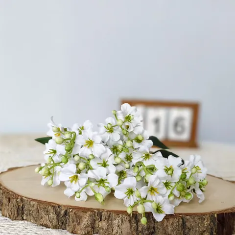 Artificial Silk Paulownia Flower Ten Heads Stem Fake Plastic Floral Decoration Arrangement For Home Outdoor Wedding Party Garden Craft DIY Decor