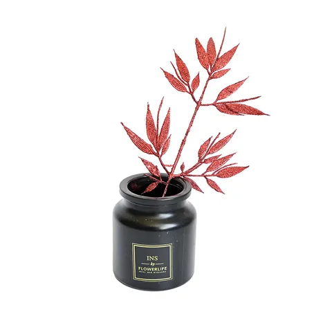 Artificial Bamboo Leaves Christmas Tree Decoration Glitter Fake Plant European Style Home Holiday Decor