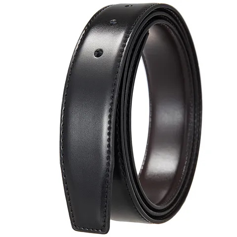 Sangle de Ceinture Réversible en Cuir Refendu pour Hommes 3,3 cm de Large Remplacement Décontracté Sans Boucle
