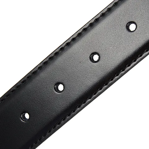 Sangle de Ceinture Réversible en Cuir Refendu pour Hommes 3,3 cm de Large Remplacement Décontracté Sans Boucle