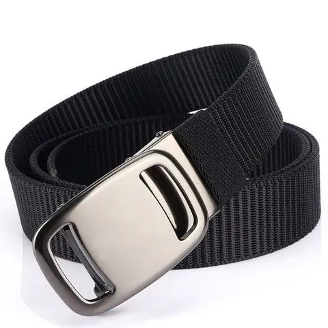Unisex Tactical Web Belt Braided Nylon Waist Belt With Zinc Alloy Automatic Buckle For Outdoor Sport Casual Pants