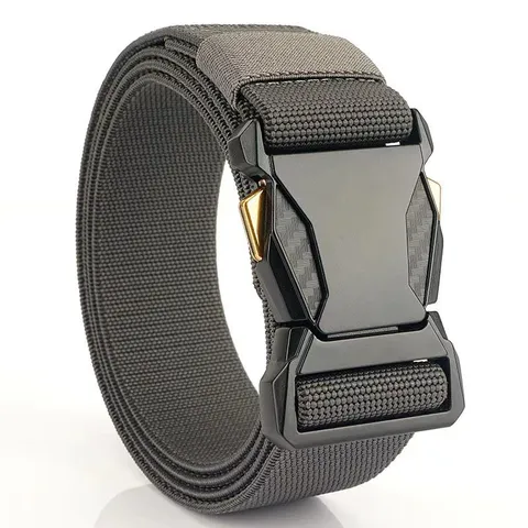 Men Tactical Belt Nylon Woven Stretch Belt With Quick Release Buckle For Outdoor Work Cargo Pants Casual Waist Belt