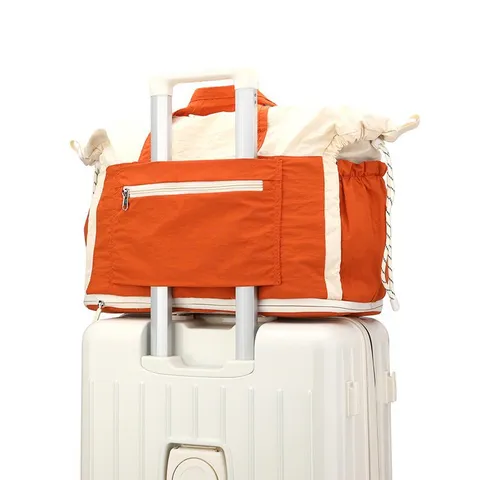 Large Capacity Expandable Travel Bag For Women Men Waterproof Nylon Sports Gym Duffel With Dry Wet Separation Compartment