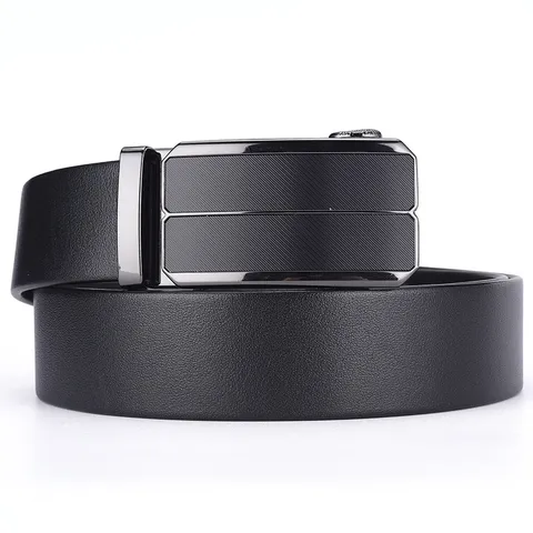 High Grade Top Layer Cowhide Leather Belt Men Automatic Buckle Business Casual Genuine Leather Waistband Fashion Black Coffee Pant Belt