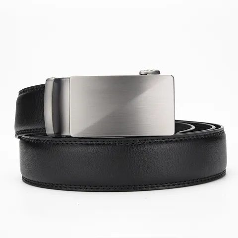Men Business Casual Real Leather Belt Automatic Buckle Split Cowhide Waist Strap For Jeans Suit Trousers Luxury Fashion Accessory