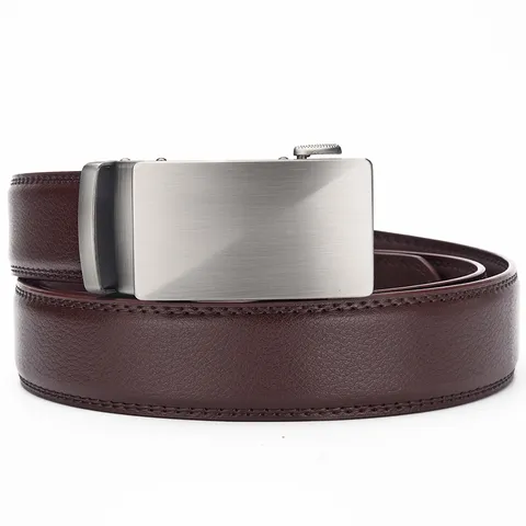 Men Business Casual Real Leather Belt Automatic Buckle Split Cowhide Waist Strap For Jeans Suit Trousers Luxury Fashion Accessory