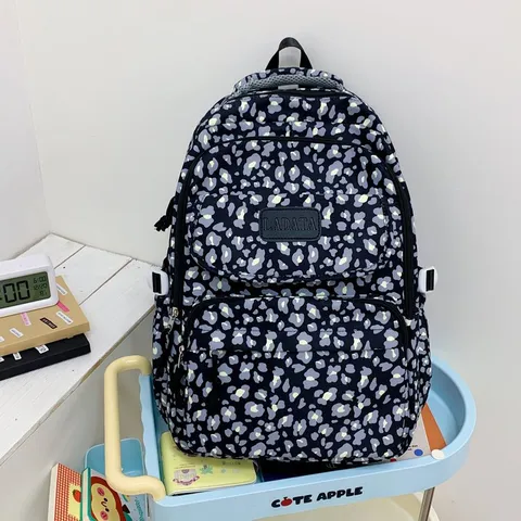 Leopard Print Backpack Large Capacity Fashion Travel School Bag For High School University Students Women Men Casual Rucksack