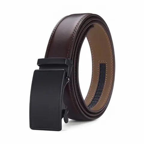 Cinturón de Hebilla Automática de Cuero Genuino para Hombre Negocios Casual Correa de Cuero de Vaca de Alta Calidad Moda