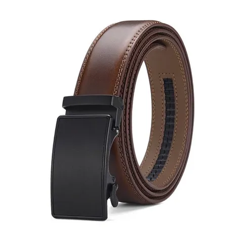 Cinturón de Hebilla Automática de Cuero Genuino para Hombre Negocios Casual Correa de Cuero de Vaca de Alta Calidad Moda